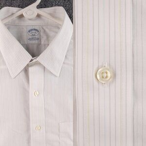 Brooks Brothers Lastol 17 2/3 Slim Cotton Point Non-Iron Stretch Stripe Colorful